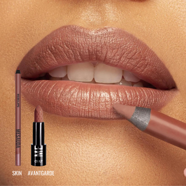 Lūpų pieštukas + matiniai lūpų dažai: Skin + Avantgarde