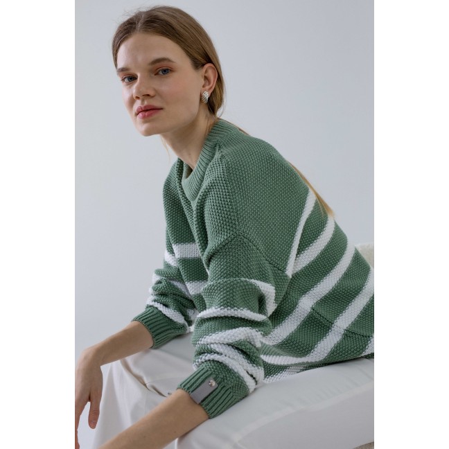 Megztinis Arielle Green/White