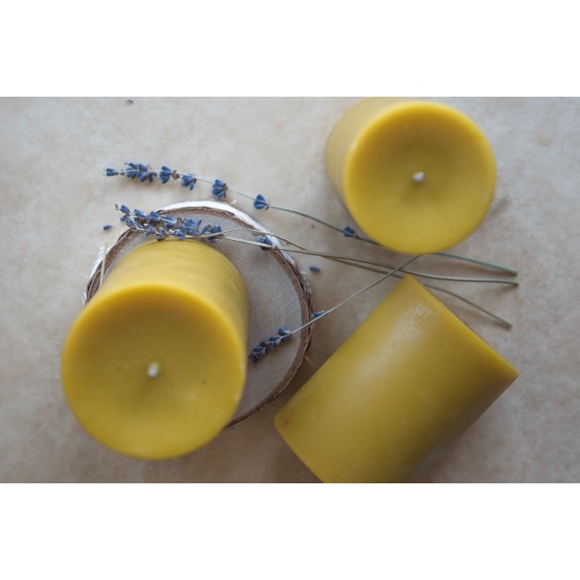 Cilindrinės bičių vaško žvakės (10 cm)