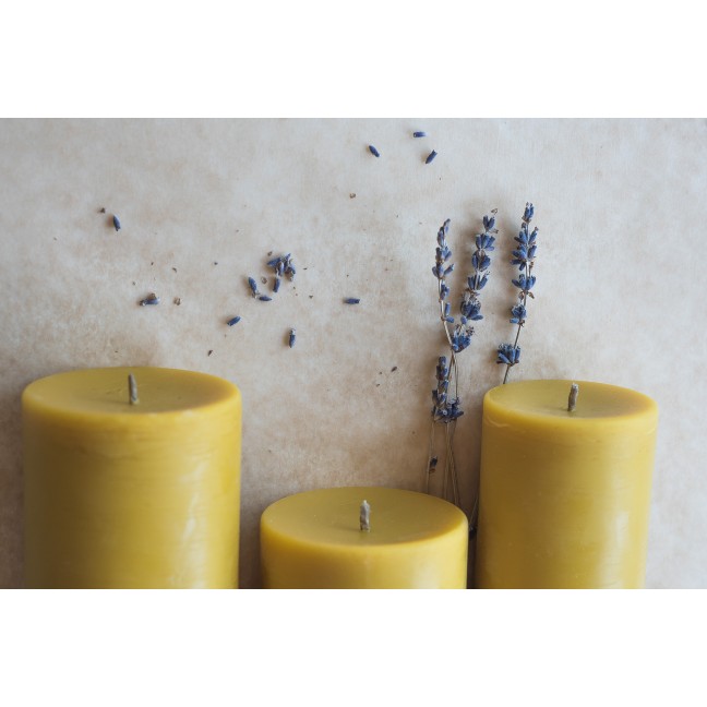 Cilindrinės bičių vaško žvakės (10 cm)
