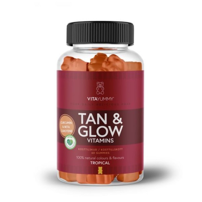 Tropinių vaisių skonio multivitaminai tolygiam įdegiui Tan & Glow