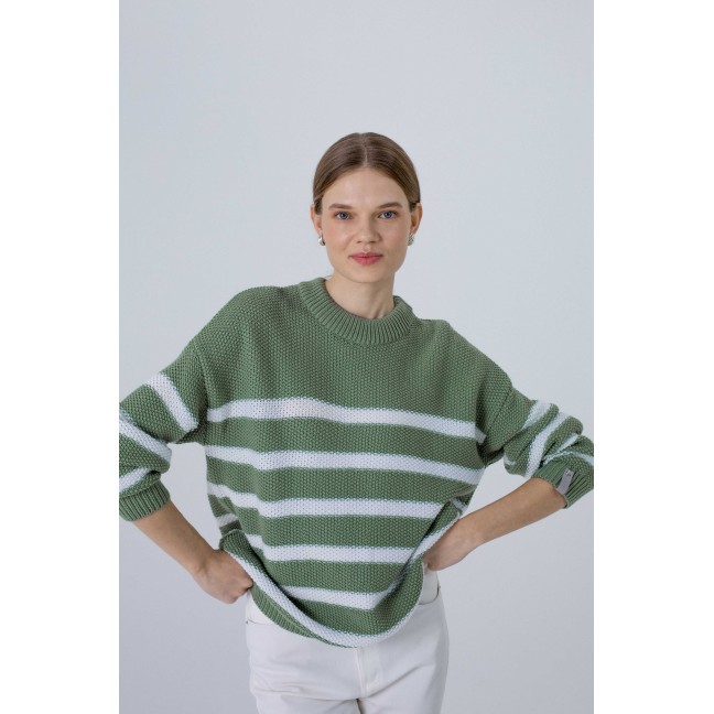 Megztinis Arielle Green/White