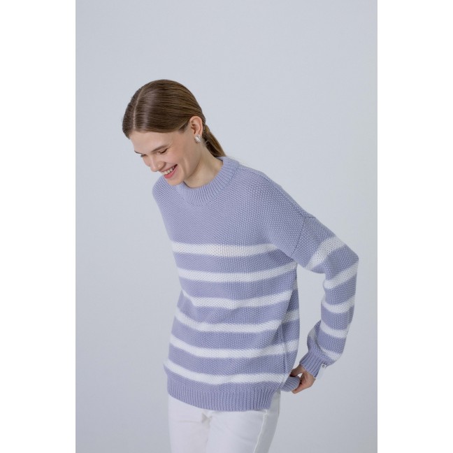 Megztinis Arielle Light Violet/White